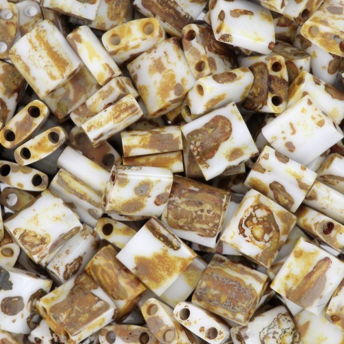 Miyuki Tila Beads 5x5x1.9 mm TL-4512 - Amarillo Opaco Picasso - Paquete de 100g