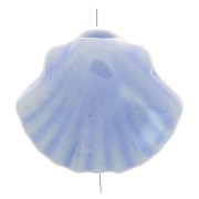 Cuenta concha de cerámica 10x12 mm - Azul cielo iridiscente x5|raw }}