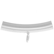 Tubo con clip 15x6 mm para cordón de 2 mm - Plateado 925 x1|raw }}