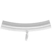 Tubo con clip 15x6 mm para cordón de 2 mm - Plateado 925 x1