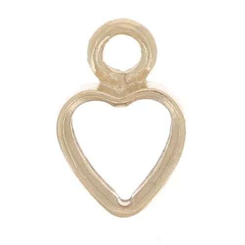 Mini Dije de corazón hueco 5,5x3,5 mm - Gold filled (laminado en oro) x1