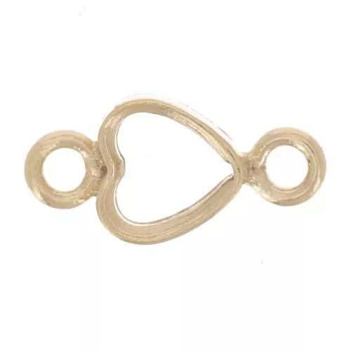 Entrepieza de corazón hueco 7x3,5 mm - Gold filled (oro laminado) x1
