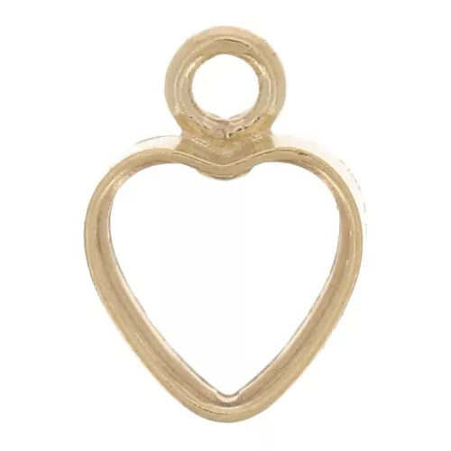 Dije mini corazón hueco 6x4 mm - Gold filled (oro laminado) x1