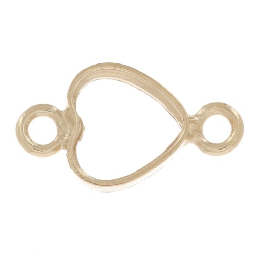 Entrepieza corazón hueco 8x4 mm - Gold filled (oro laminado) x1