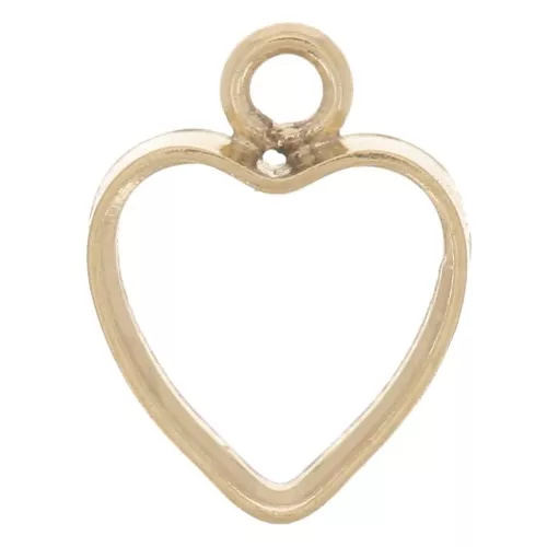 Mini Dije de corazón hueco 7x5,5 mm - Gold filled (laminado en oro) x1