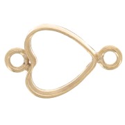 Entrepieza de corazón hueco 9x5,5 mm - Gold filled (laminado en oro) x1