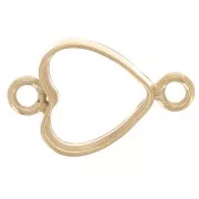 Entrepieza de corazón hueco 9x5,5 mm - Gold filled (laminado en oro) x1