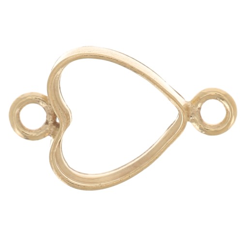 Entrepieza de corazón hueco 9x5,5 mm - Gold filled (laminado en oro) x1