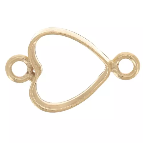 Entrepieza de corazón hueco 9x5,5 mm - Gold filled (laminado en oro) x1