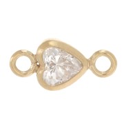 7x3,5 mm Entrepieza con núcleo de óxido de circonio - Oro laminado - Cristal