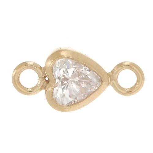 7x3,5 mm Entrepieza con núcleo de óxido de circonio - Oro laminado - Cristal