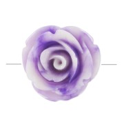 20 mm perla flor sintética - Violeta jaspeado - Crema x1|raw }}