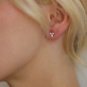 Pendientes 3 bolas 5 mm Óxidos de circonio - Gold filled (laminado oro) x2