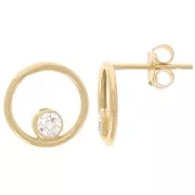 Pendientes de aro hueco de 10 mm Óxido de circonio Gold filled (oro laminado) x2