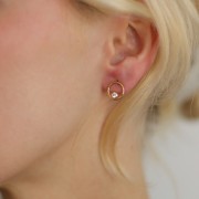 Pendientes de aro hueco de 10 mm Óxido de circonio Gold filled (oro laminado) x2