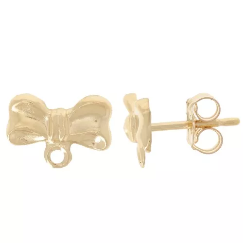 Ganchos pendientes 6x9 mm con lazo cerrado - Oro laminado x2