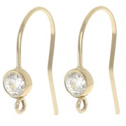 Pendientes de gancho y circonita 16mm - Gold filled Crystal x2|raw }}