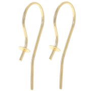 Gancho 14 mm para semi piercing 4 mm - Gold filled (laminated gold) x2
