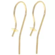 Gancho 14 mm para semi piercing 4 mm - Gold filled (laminated gold) x2