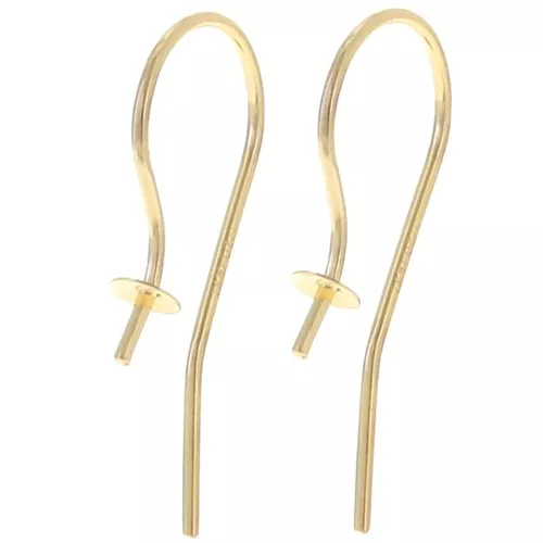 Gancho 14 mm para semi piercing 4 mm - Gold filled (laminated gold) x2