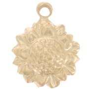 Dije de girasol de 9 mm - Gold filled (laminado dorado) x1