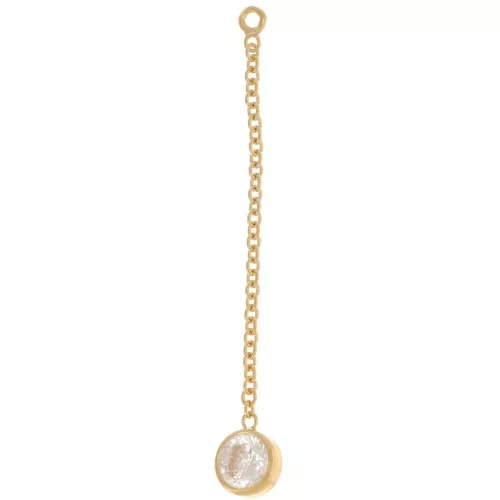 Cadena colgante 31x4,5 mm y redonda Óxido de circonio - Gold filled (Oro laminado)