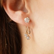 Colgante espiral 25x4,5 mm con óxido de circonio - Relleno de oro (laminado de oro) x1