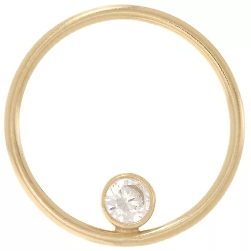 Dije de círculo hueco de 15 mm - Relleno de oro (laminado de oro) Cristal x1