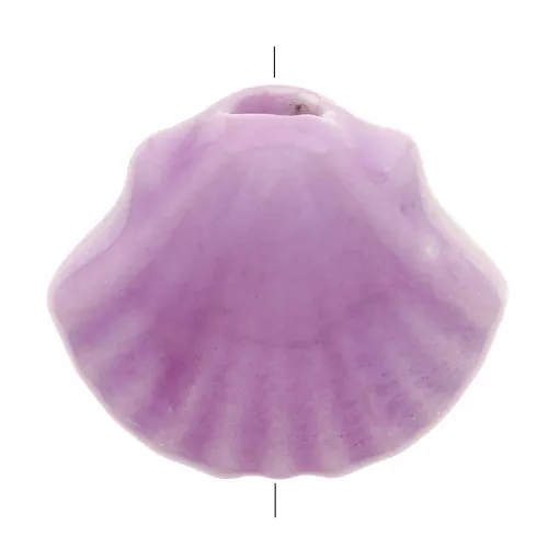 Cuenta concha de cerámica 10x12 mm - Violeta iridiscente x5