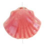 Cuenta concha de cerámica 10x12 mm - Rojo iridiscente x5|raw }}