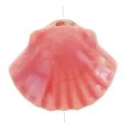 Cuenta concha de cerámica 10x12 mm - Rojo iridiscente x5