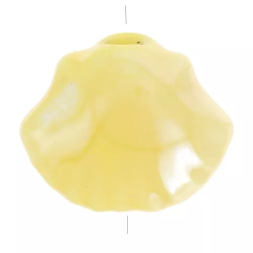 Cuenta concha de cerámica 10x12 mm - Amarillo iridiscente x5