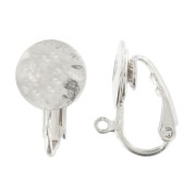 Pendientes de disco arrugado de 10 mm - Plateados x2