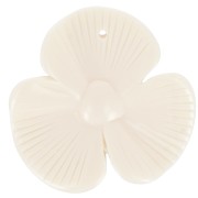 Colgante flor 3 pétalos 42x43 mm en resina opaca - Crema x1|raw }}