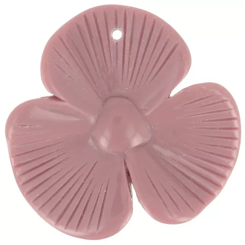 Colgante flor 3 pétalos 42x43 mm en resina opaca - Moca Mousse x1