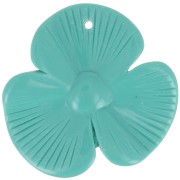Colgante flor 3 pétalos 42x43 mm en resina opaca - Verde turquesa x1
