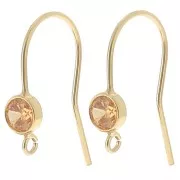 Champagne - Pendientes 16 mm Óxido de circonio - Oro laminado Champán x2 Pendientes 16 mm Óxido de circonio - Oro laminado Champán x2