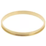 Pulsera brazalete 6x65mm para tejer Delica 11/0 2 filas 3,8 mm Acero inoxidable 304 Dorado