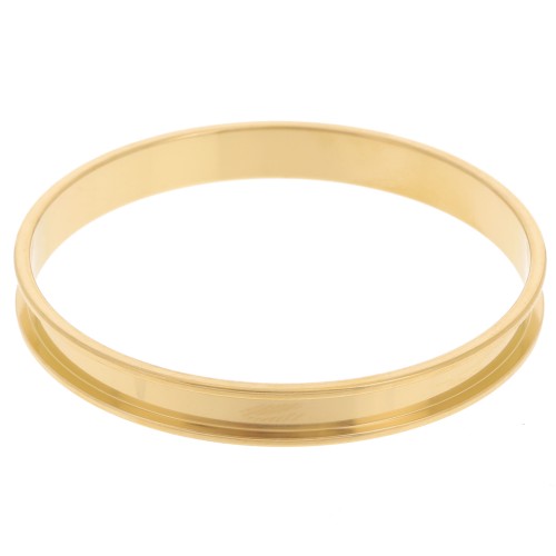 Pulsera brazalete 8x62mm para tejer Delica 11/0 3 filas 5.2mm Acero inoxidable 304 Dorado