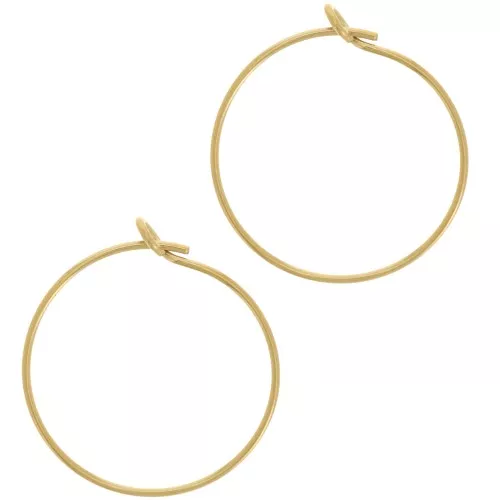 Pendientes de aro de 20 mm para decorar - Acero inoxidable 304 Dorado x2