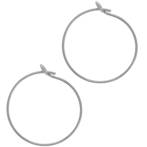 Pendientes de aro de 20 mm para decorar - acero inoxidable 304 x2