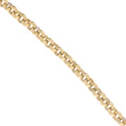 Jaseron cadena de malla texturizada 7 mm - 304 Dorado acero inoxidable x50cm|raw }}