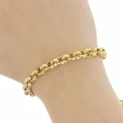 Jaseron cadena de malla texturizada 7 mm - 304 Dorado acero inoxidable x50cm