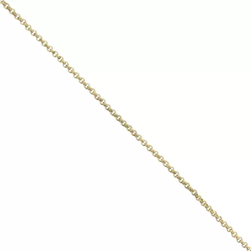 Jaseron Cadena de malla de 2,3 mm - eslabones cerrados - Acero inoxidable 316L chapado en oro x50cm