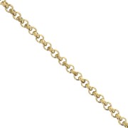 Jaseron 2.3 mm cadena de malla - anilla cerrada - Dorado acero inoxidable 316L dorado x50cm