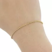 Jaseron Cadena de malla de 2,3 mm - eslabones cerrados - Acero inoxidable 316L chapado en oro x50cm