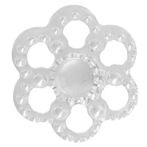 Entrepieza flor texturada 11 mm para cabujón 3 mm - Plata 925 x1