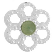 Entrepieza flor texturada 11 mm para cabujón 3 mm - Plata 925 x1