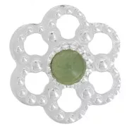 Entrepieza flor texturada 11 mm para cabujón 3 mm - Plata 925 x1