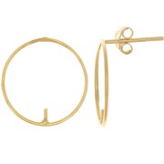 Ganchos pendientes redondos de 15 mm para semi-perforados - Plata 925 bañada en oro x2|raw }}